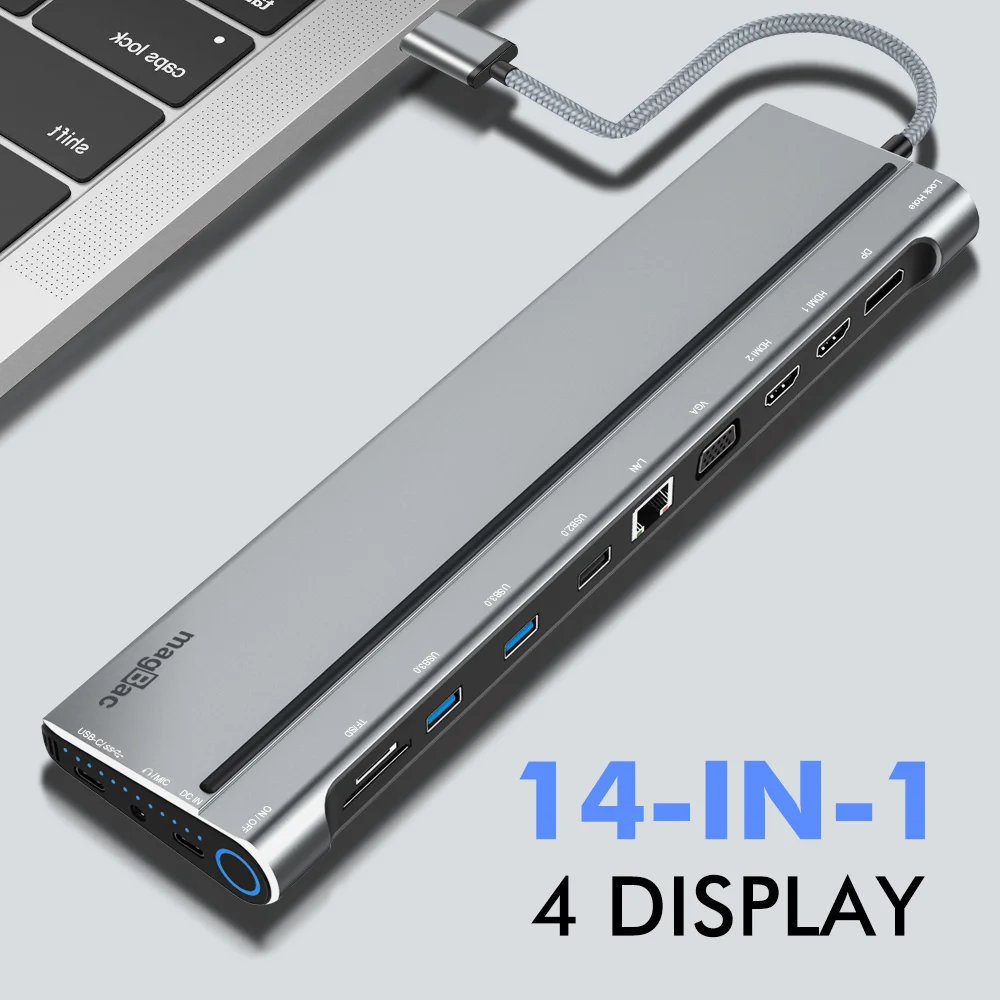 USB C Ÿ  Ʈ ŷ ̼, Ʈ 4/3  ,  HDMI DP VGA PD 100W RJ45 SD TF 5Gbps